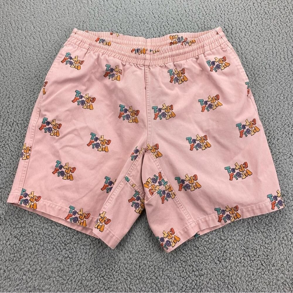 Teddy Fresh Men’s Elastic Waistband Pull-On Retro 90s Hip Hop Shorts  -  Size: M